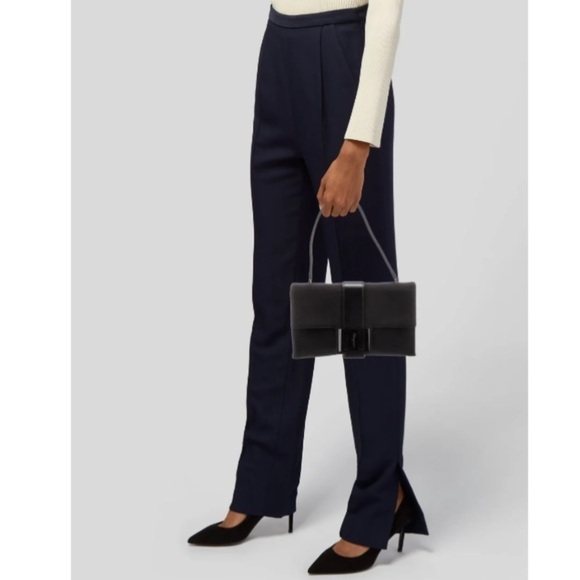 Ferragamo Vintage Y2K Rectangular Black Leather Trim Shoulder Bag - Picture 16 of 16